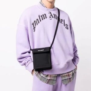 Palm Angels curved logo cotton sweatshirt